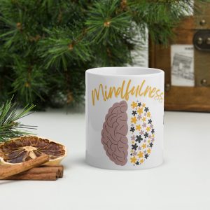 Mindfulness White glossy mug